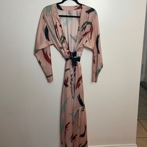 ASOS printed midi wrap dress